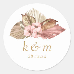 Boho Oasis Wedding Floral ID959 Runder Aufkleber