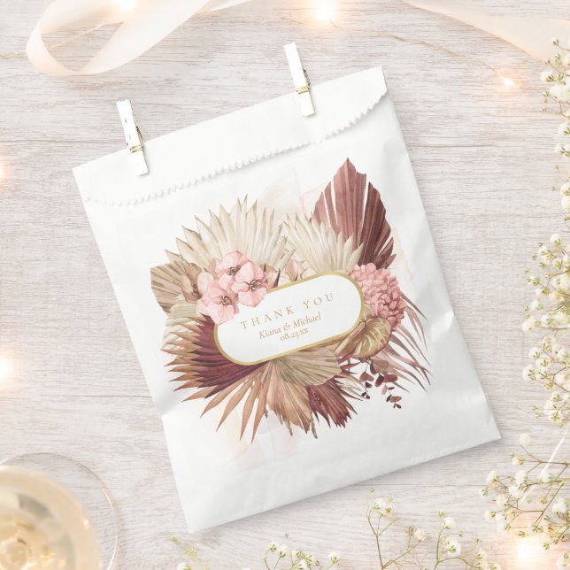 Boho Oasis Wedding Floral Vielen Dank V2 ID959 Geschenktütchen (Ausgeschnitten)