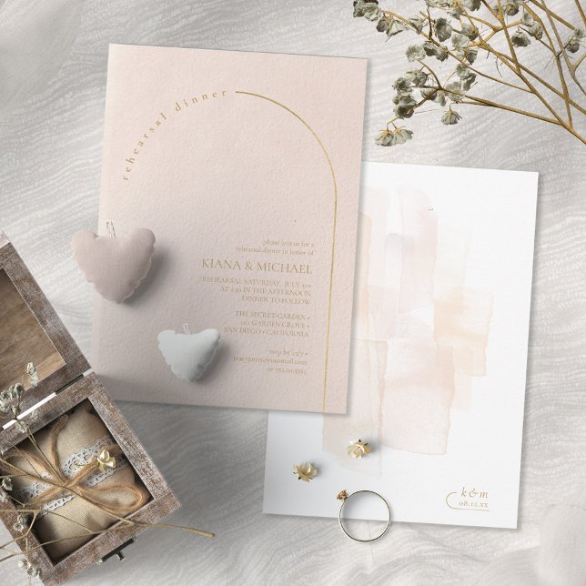 Boho Oasis Wedding Probe Dinner Blush ID959 Einladung (Von Creator hochgeladen)