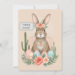 Boho Oaster Bunny Printable Card - Whimsical Feiertagskarte