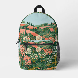 Boho-Obstgarten-Print-Rucksack Bedruckter Rucksack