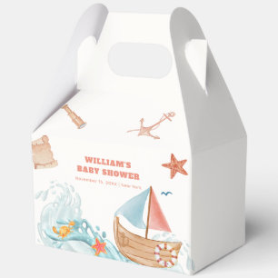 Boho Ocean Boy Adventure Sailboat Babydusche Geschenkschachtel