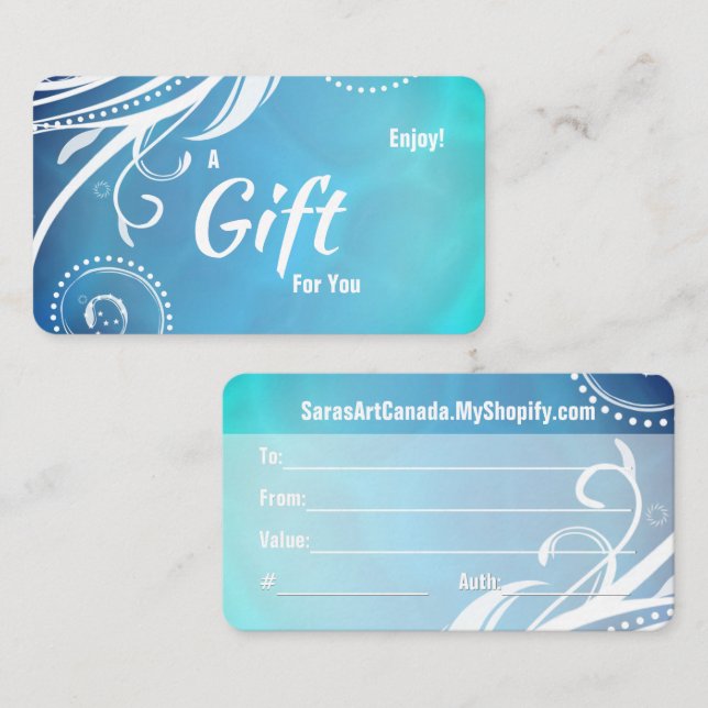 Boho Ocean Salon Wellness-Center Geschenkkarte Visitenkarte (Vorne/Hinten)