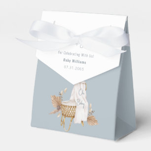 Boho Oh Baby Dusty Blue Babywiege Baby-Party Geschenkschachtel