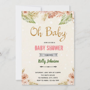 Boho oh baby Geschlecht Enthüllung Thema Einladung