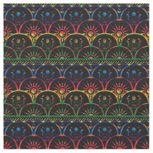 Boho Ombre Sunset   Dark Rainbow Stoff