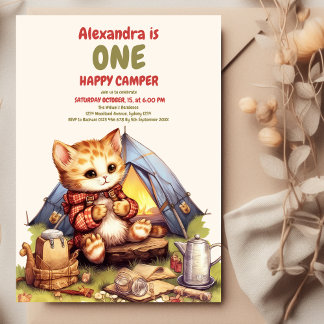 Boho One Happy Camper 1. Geburtstag Party Einladung