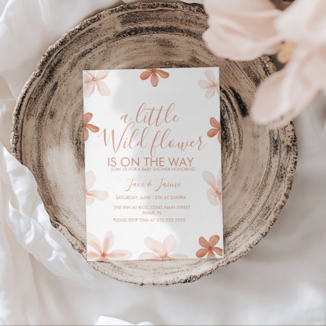 Boho One Wild Flowers Baby Shower  Invitation Einladung (Von Creator hochgeladen)