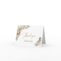 Boho Or/Bohème Mariage Faveur Carte de remerciemen