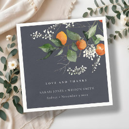 Boho Orange Blossom Botanische Hochzeit Napkins Serviette