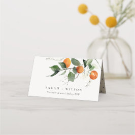 Boho Orange Blossom Botanische Hochzeit Platzkarte