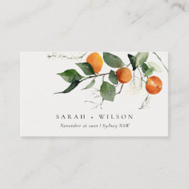 Boho Orange Blossom Botanische Hochzeit Platzkarte