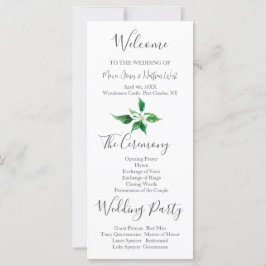 Boho Orange Blossom Wedding Program