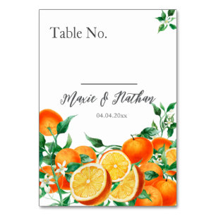 Boho Orange Blossom Wedding Tischnummer