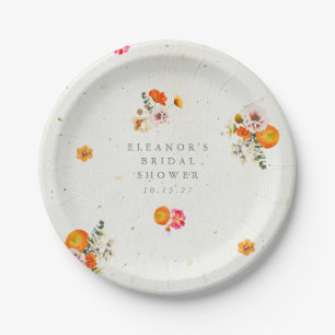 Boho Orange CottemCore Brautparty Name Pappteller