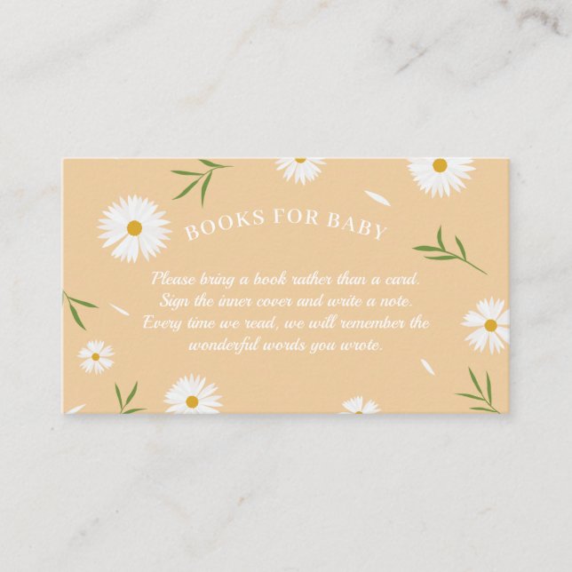 Boho Orange Daisies Babyduschbücher für Baby Begleitkarte (Vorderseite)