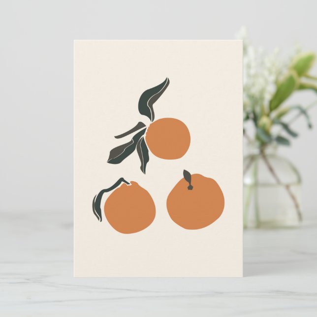 Boho Orange Frucht Tropical Summer Print (Stehend Vorderseite)
