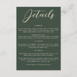 Boho Orange Green Wedding Details Qr Code Einfach Begleitkarte