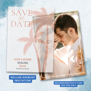 Boho Orange Palm Tree Save the Date