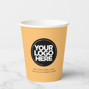 Boho Orange Personalisiertes Logo und Text Pappbecher