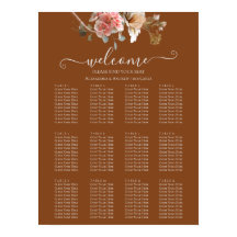 Boho Orange Rust Hochzeit im Herbst Seekarte