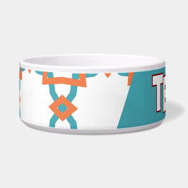 Boho Orange und Aquamarin Geometric Napf