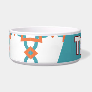 Boho Orange und Aquamarin Geometric Napf