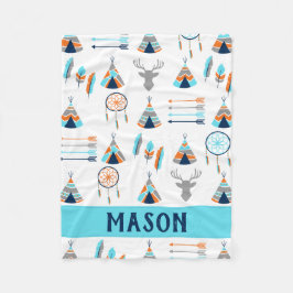 Boho orange und blau südwestlich fleecedecke