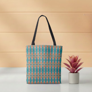 Boho Orange und türkis tribal inspiriert Tasche