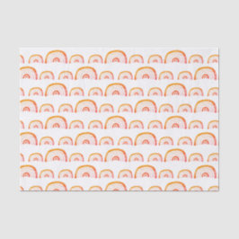 Boho Orange Watercolor Rainbow-Muster Seidenpapier