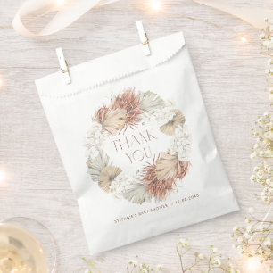 Boho-Orchideen- und Trockenpalmen-Kranz-Baby-Party Geschenktütchen