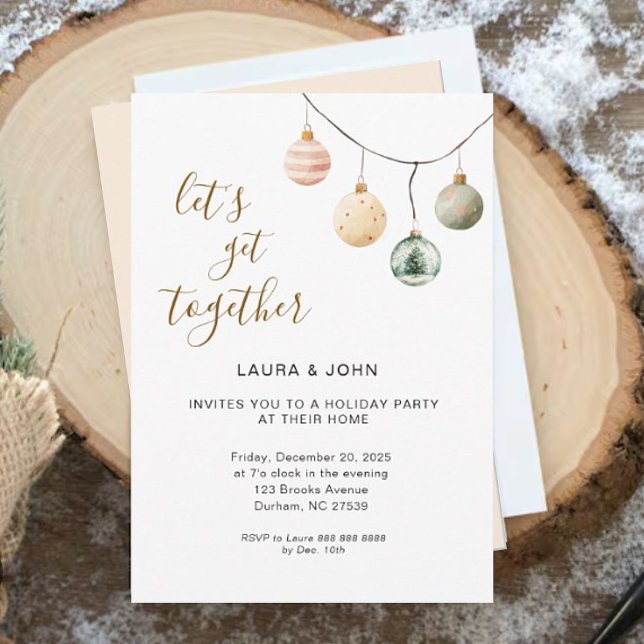 Boho ornements de Noël Fête Invitation (Créateur téléchargé)