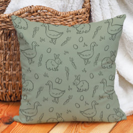 Boho-Osterhase Kaninchen Gans Frühling Salbei Grün Kissen