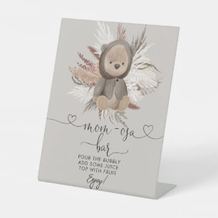 Boho Ours Baby shower Mom-osa Bar Panneau de piéde