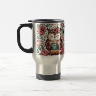 Boho Owl Travel Mug, Codescore Design Reisebecher