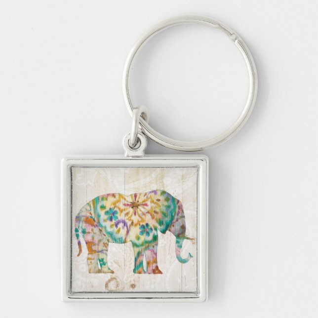 Boho Paisley Elefant I Schlüsselanhänger (Vorne)