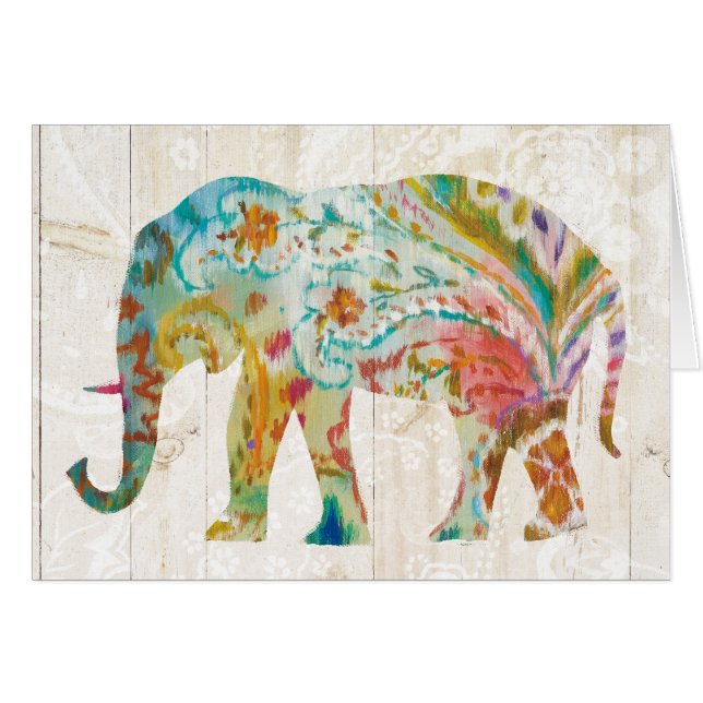 Boho Paisley Elefant II (Vorderseite (Horizontal))