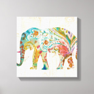 Boho Paisley Elefant II Leinwanddruck