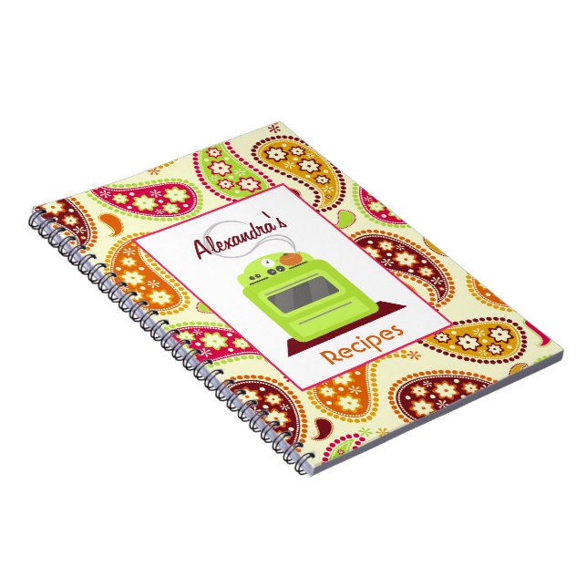 Boho Paisley et rétro carnet de recette de (Côté Droit)