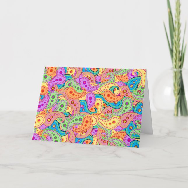 Boho Paisley Feiertagskarte (Vorderseite)