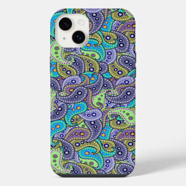 Boho Paisley iPhone 14 Plus Hülle (Rückseite)