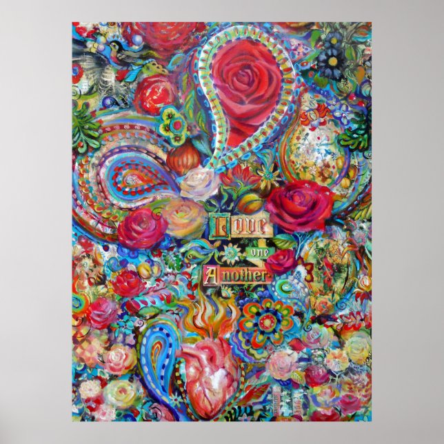 Boho Paisley Liebe einander Poster (Vorne)