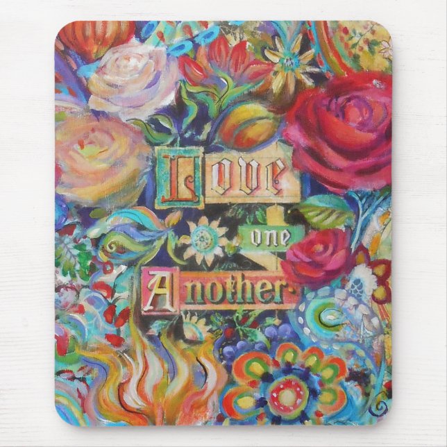 Boho Paisley Liebe Mousepad (Vorne)