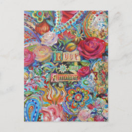 Boho Paisley Liebe Postcard Postkarte