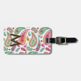 Boho Paisley Multicolor mädchenhaft monogramm Gepäckanhänger