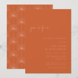Boho Palm Botanische Burnt Orange Paare Dusche Einladung
