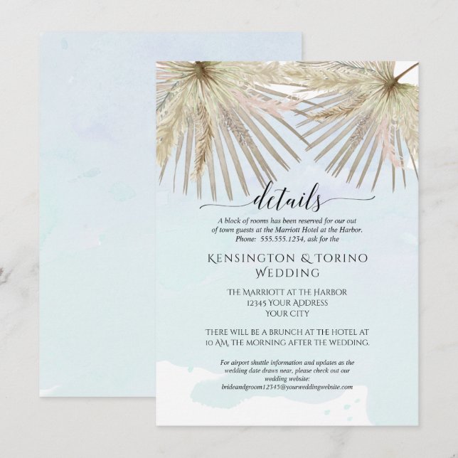 Boho Palm Jungle Foliage Einladung (Vorne/Hinten)
