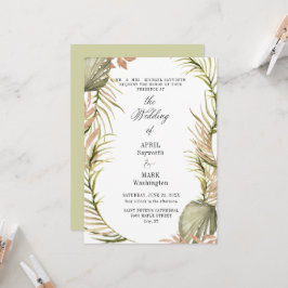 Boho Palm Leaf Greenerity Wedding Einladung