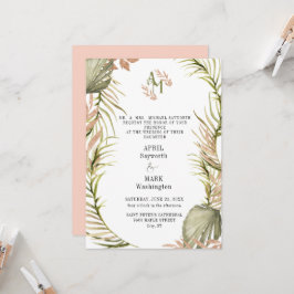 Boho Palm Leaf Greenerity Wedding Einladung
