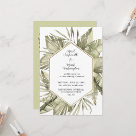 Boho Palm Leaf Wedding Frame Einladung